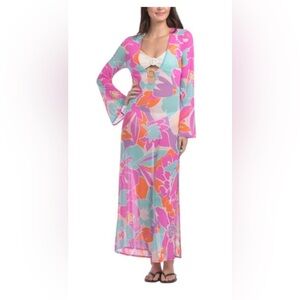 NWT TRINA TURK MESH Swim Coverup Floral Maxi Dress. Small and medium available